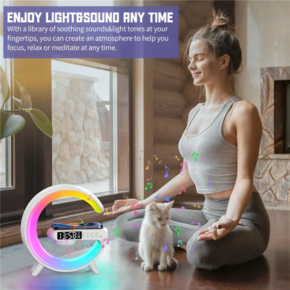 6-in-1 Wireless Charging Station - Charging Pad, Speaker, Night Light, and More!