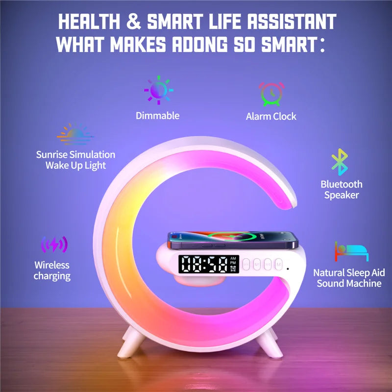 6-in-1 Wireless Charging Station - Charging Pad, Speaker, Night Light, and More!